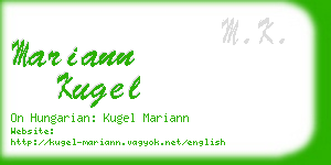 mariann kugel business card